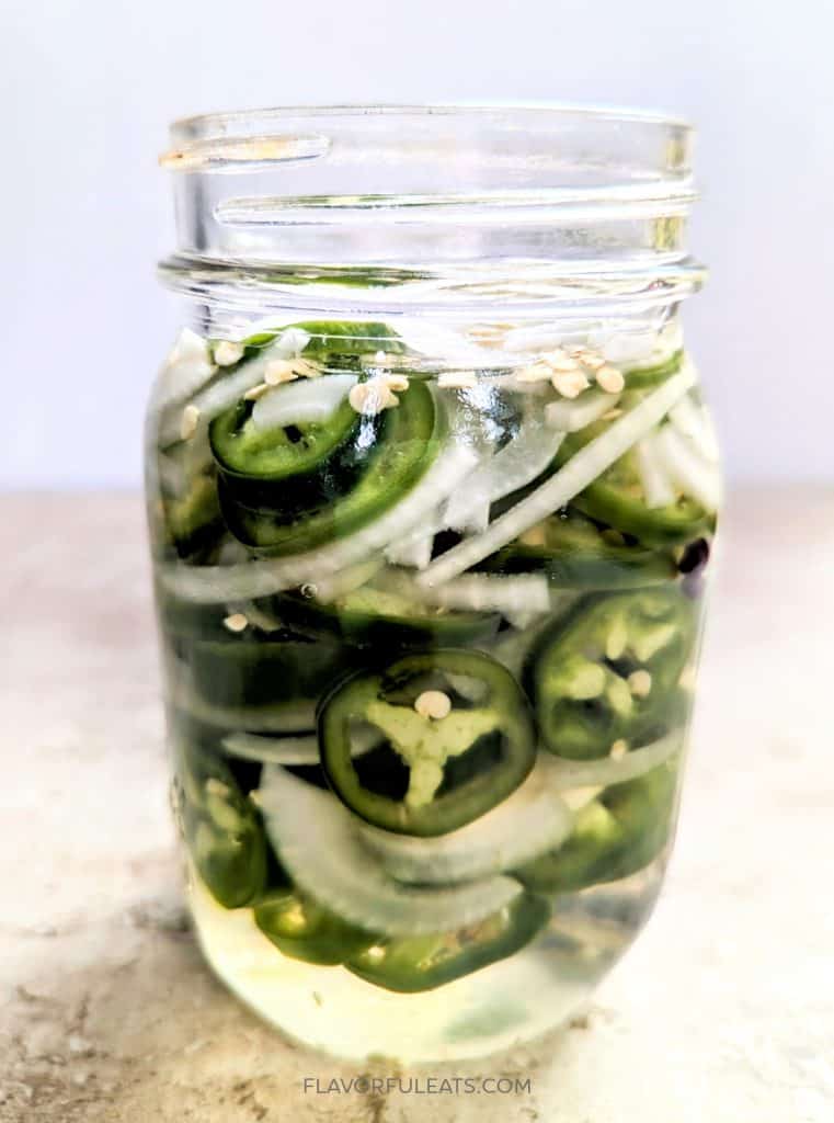 jar of jalapeno rings and onions.