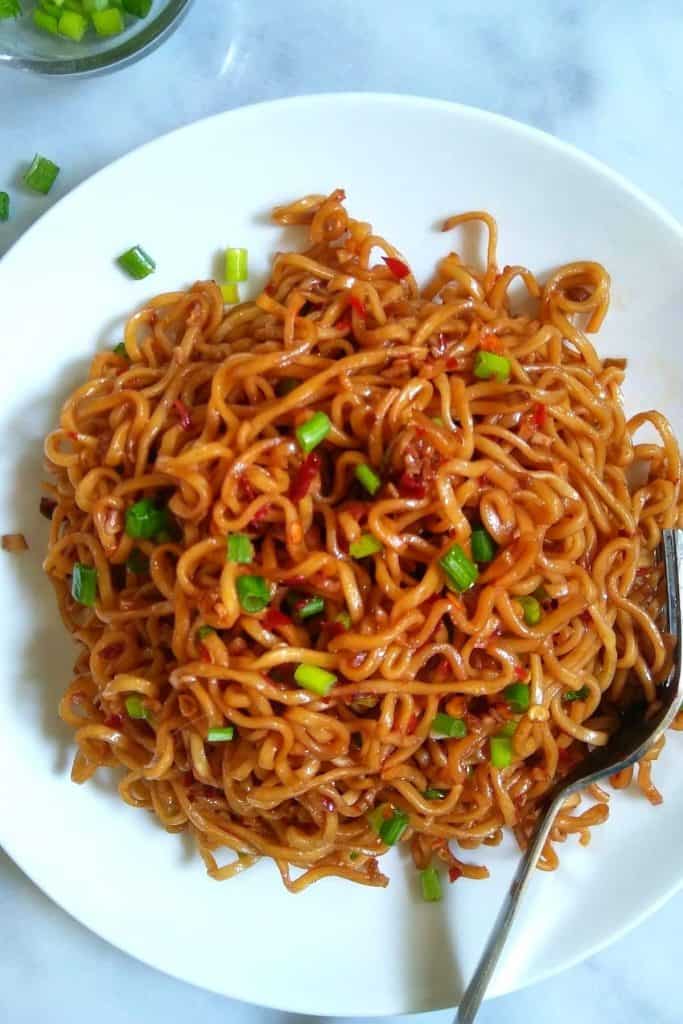 bowl of dry ramen.