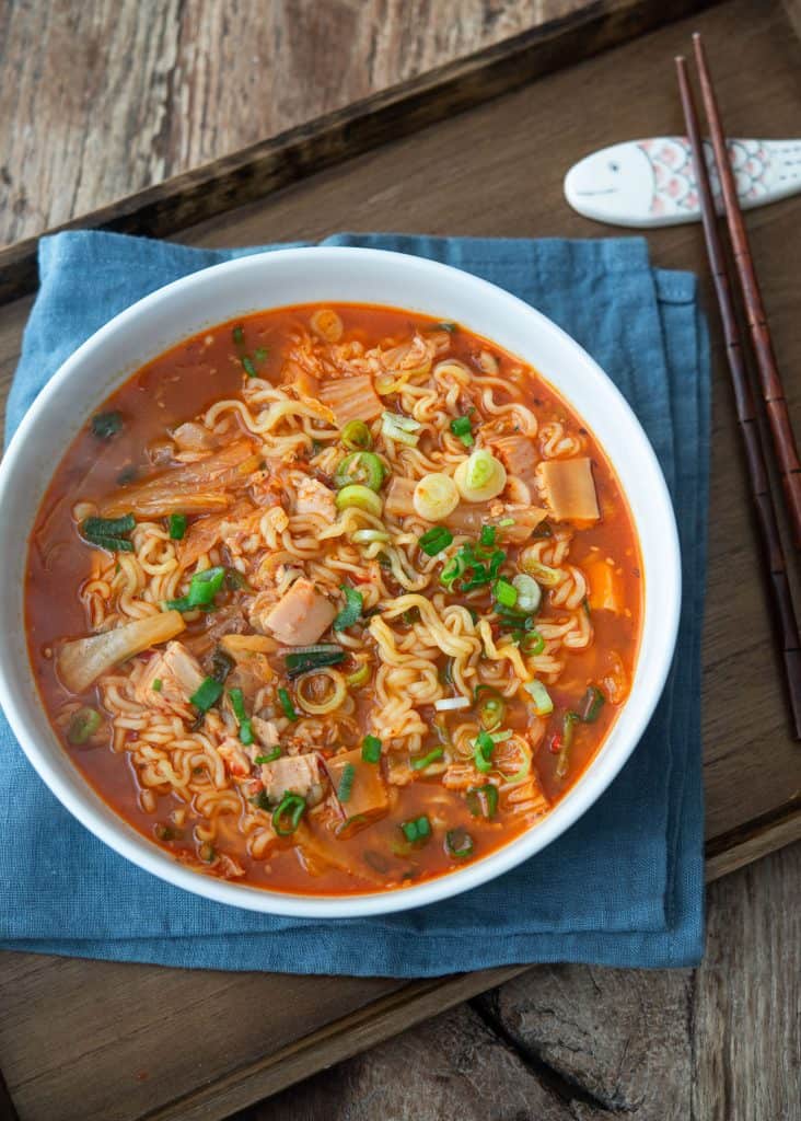 bowl of kimchi ramen.