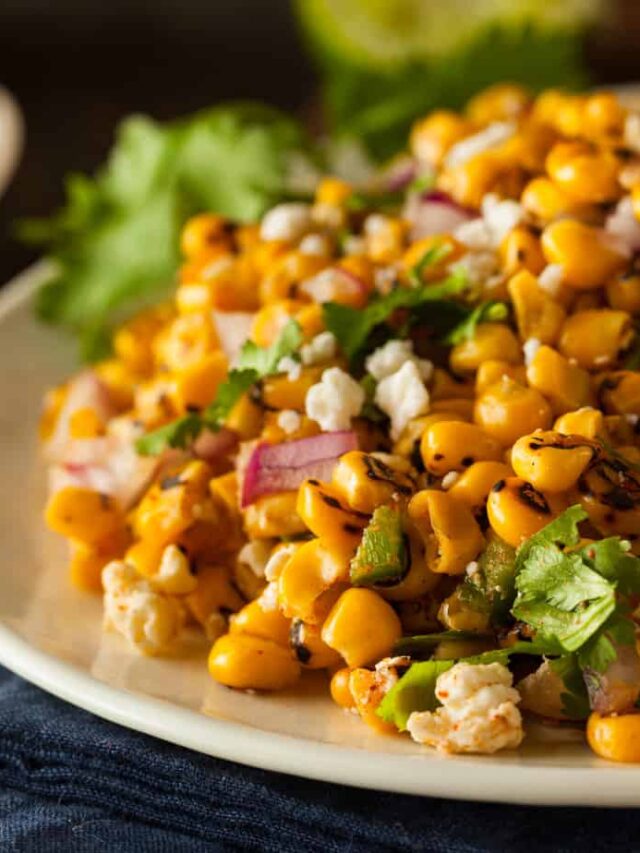Easy & healthy spicy grilled corn salad recipe
